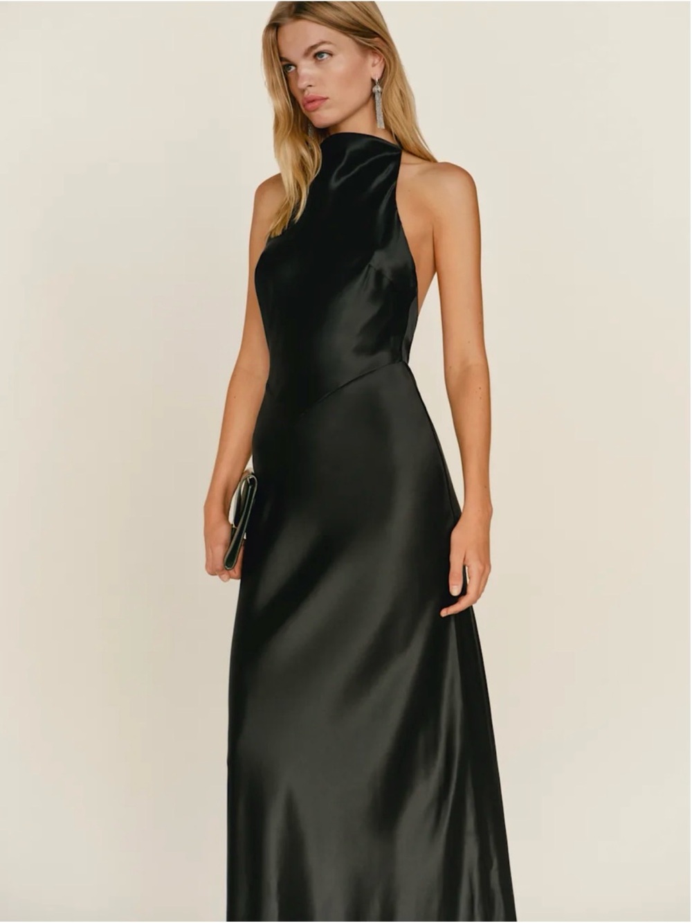 REFORMATION Bianca Silk Dress in Black 14